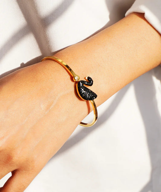 Swarski Black Swan Bangle
