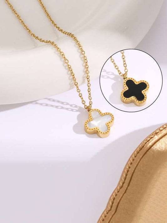 Double Sided Balck and white Colver necklace