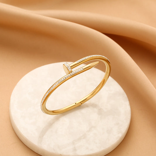 Crystal stuffed Nail Bangle