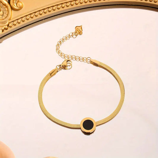 Roman Numeral Black Bracelet