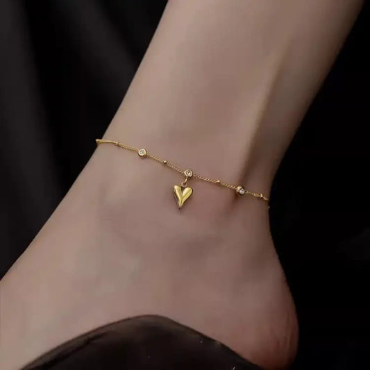 Golden Heart Anklet