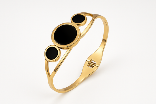 Trinity Black Stone Bangle