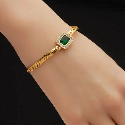 Emerald Green Zircon Luxury Bracelet