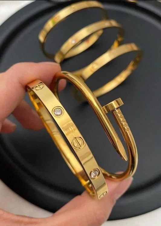 Cartier bangles 2 in 1 bundle (Nail bangle & Cartier Bangle)
