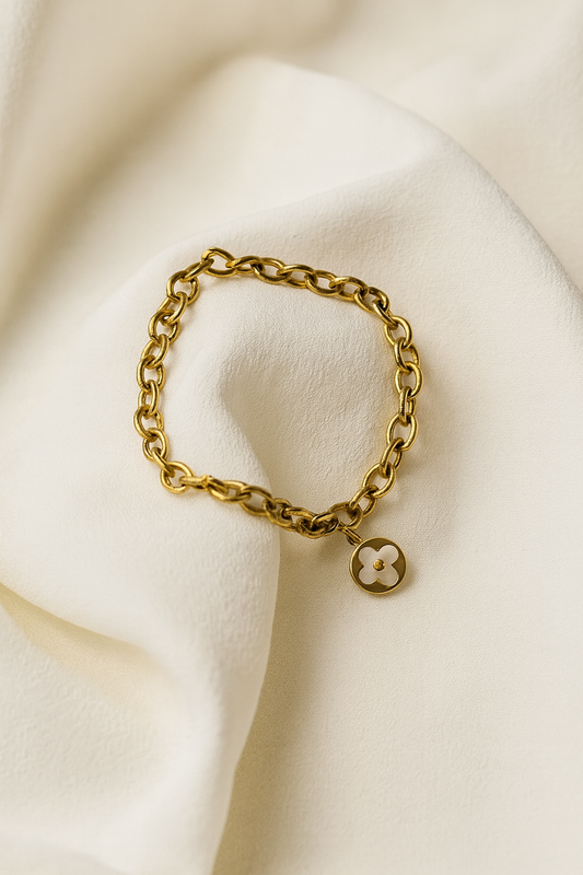 Gold Chain with Clover Charm