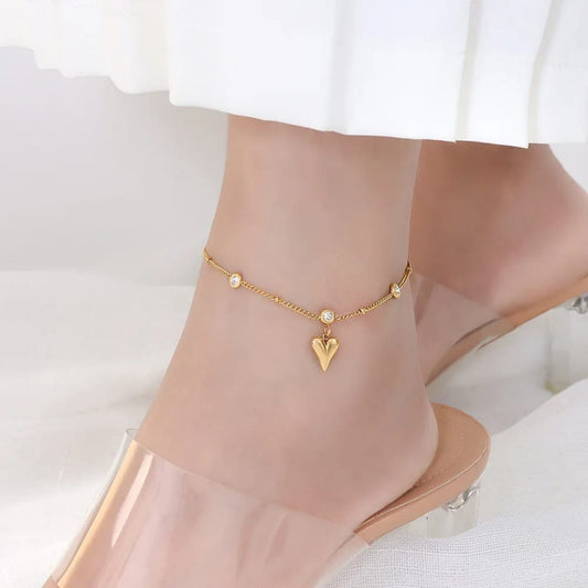 Golden Heart Anklet