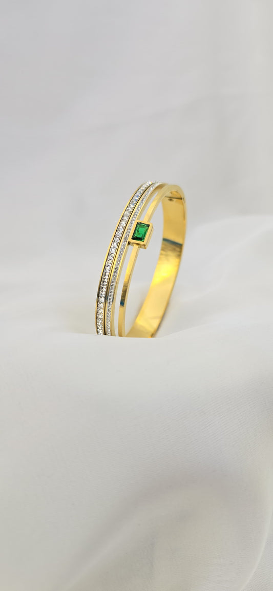 Turkish Elegance Emerald Bangle