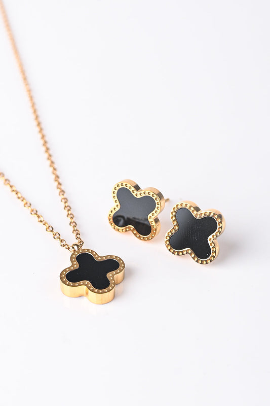 Clover Necklace set Black