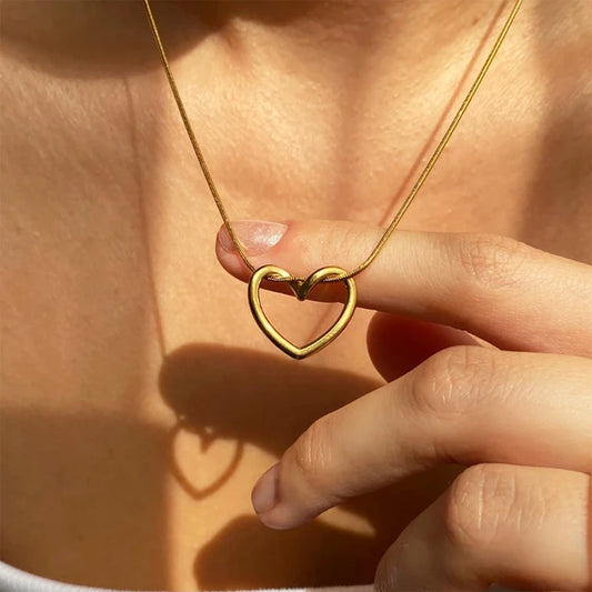Hollow Heart Pendant Necklace