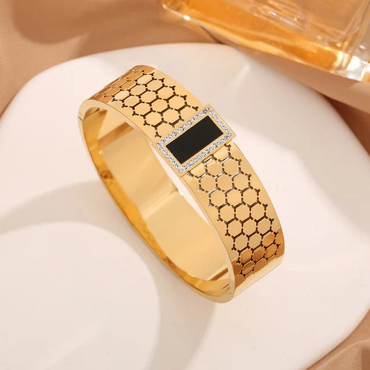 Vintage Honeycomb Luxury Bangle