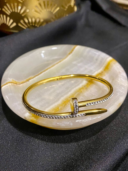 Crystal stuffed Nail Bangle