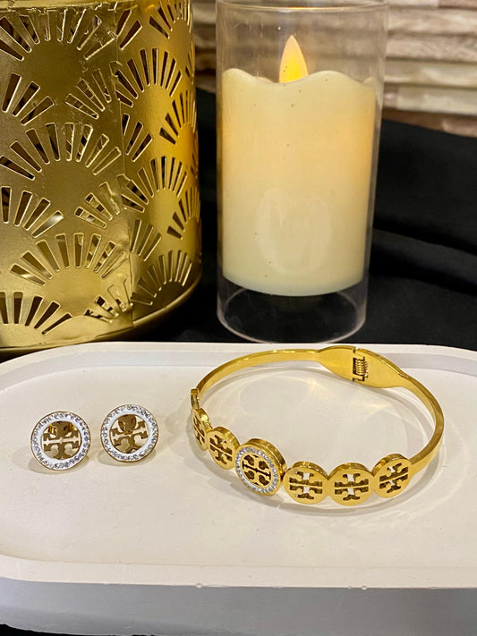 Tory Burch Bangle and Earrings Duo