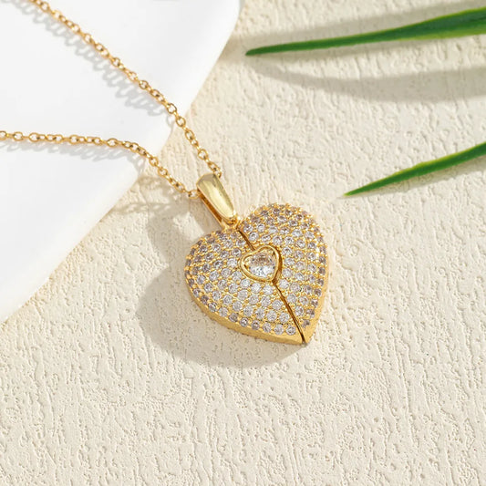 Sparkling Heart Pendant Necklace
