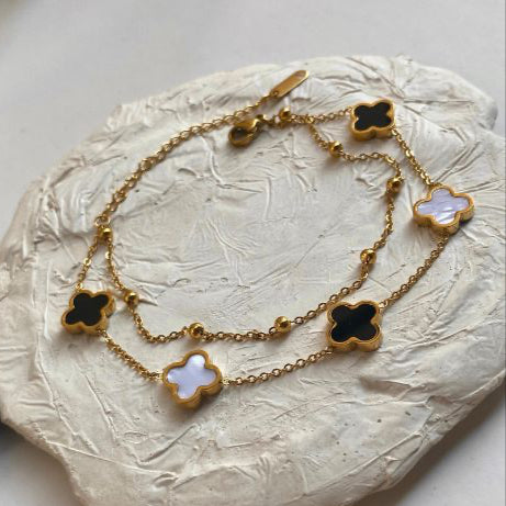 Clover Radiant Double Chain Bracelet