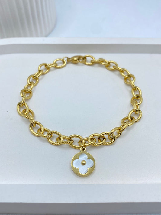 Gold Chain with Clover Charm