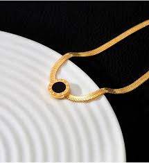 Black Stone Snake Necklace
