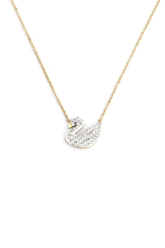 Swarski White Swan Necklace