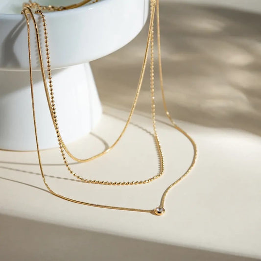 Trio Chain Zircon Necklace