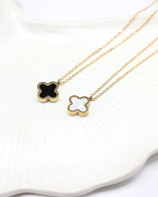 Double Sided Balck and white Colver necklace
