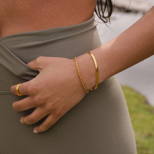 Snake Chain and Rope chain 2 in 1 Bracelet bundle