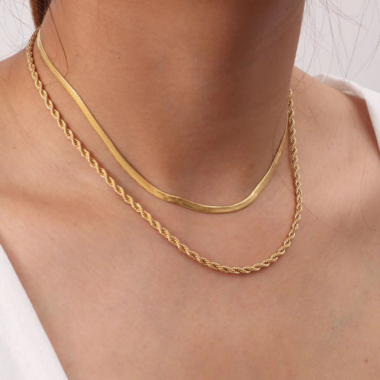 Rope chain & Snake Chain 2 in 1 Bundle