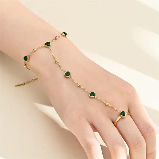 Turkish Green Zircon Ring Bracelet
