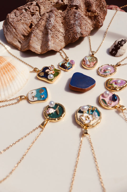 Handcrafted Vibrant Enamel Necklaces