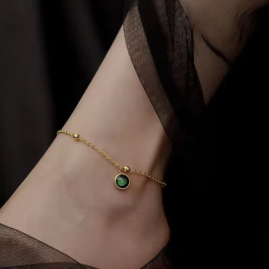 Premium Green Zircon Anklet