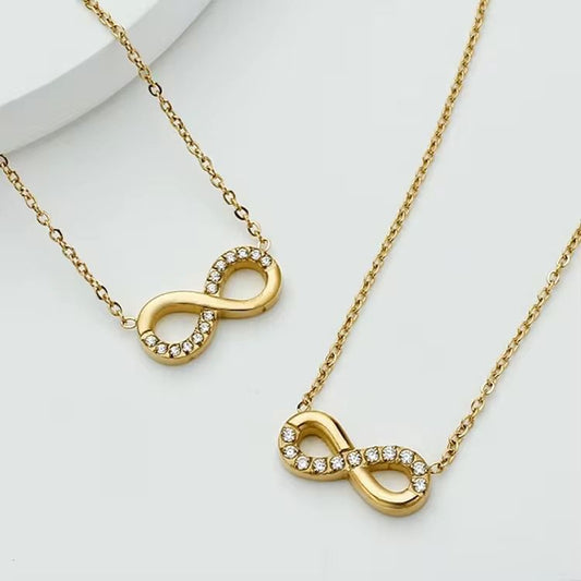 Crystals studded Infinity Necklace