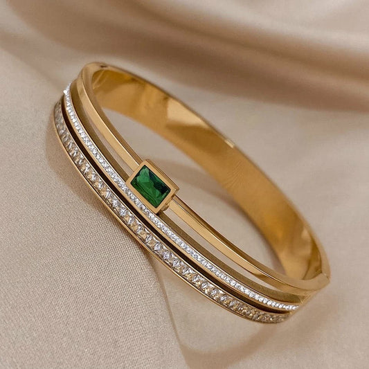 Turkish Elegance Emerald Bangle