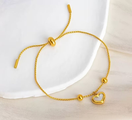Heart Charm Adjustable Bracelet