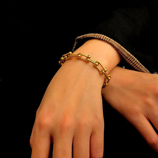 Chunky Hop and Link Chain Bracelet