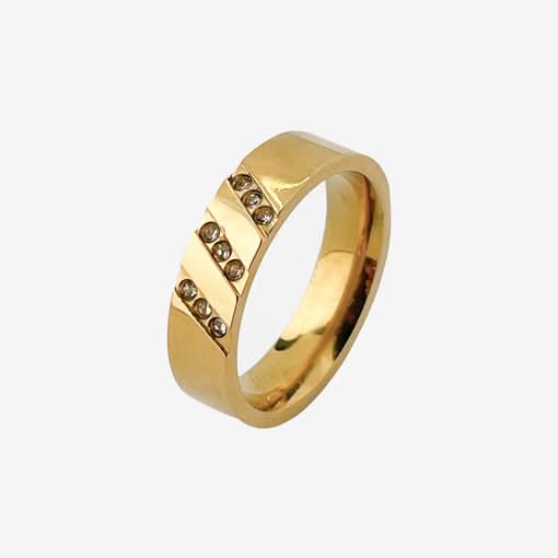 Matte Three Row Diamond Accent Ring