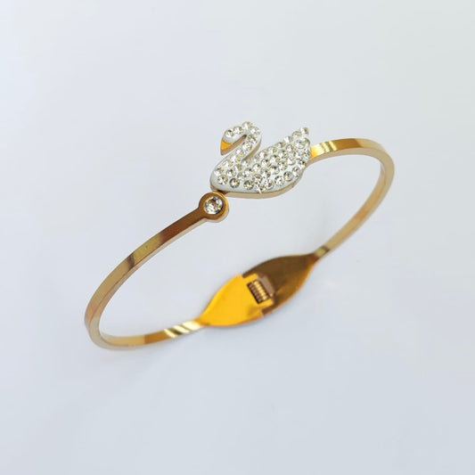Swarski White Swan Bangle