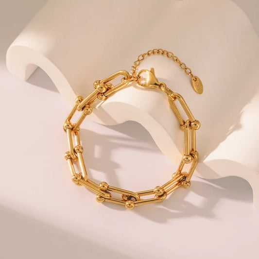 Chunky Hop and Link Chain Bracelet