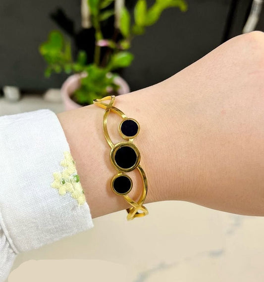Trinity Black Stone Bangle