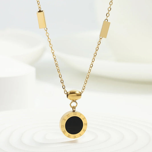 Roman Numerals Dial Pendant Necklace