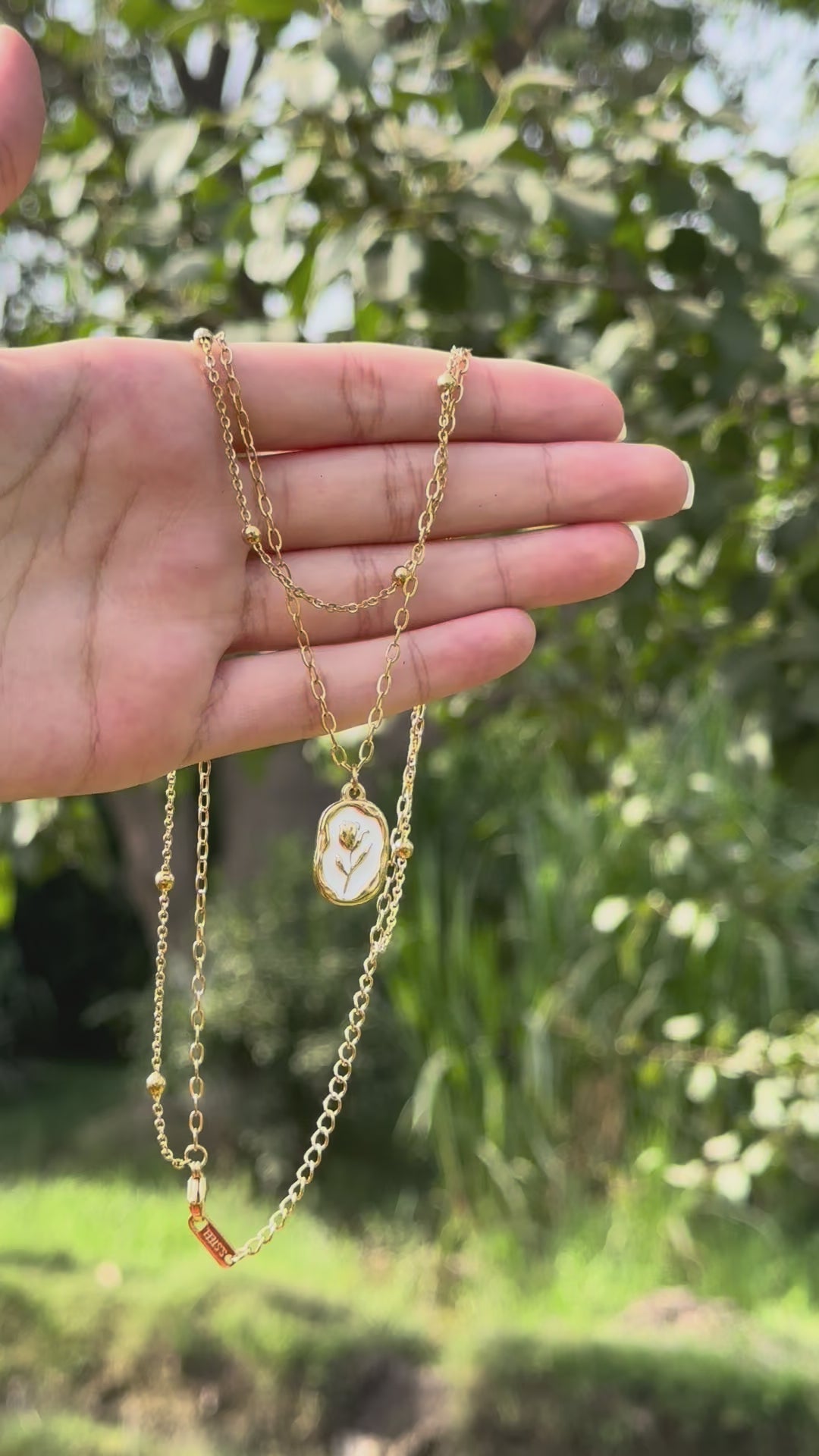Double Chain Rose Necklace