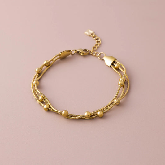 Triple Chain Beaded Bracelet